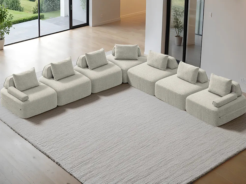 Cushie Modular 7-Seater Corner (4.06m) - Cream