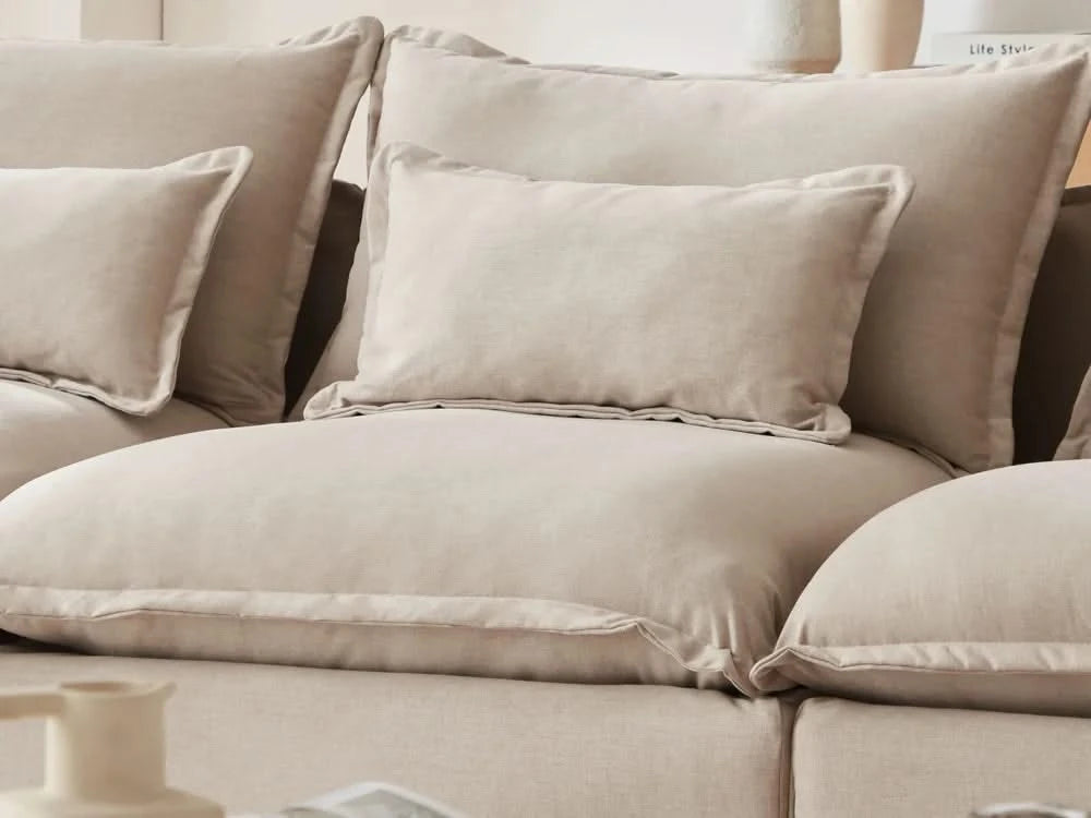 Lifely Modular 4 Seater Sofa Ottoman - Linen Beige