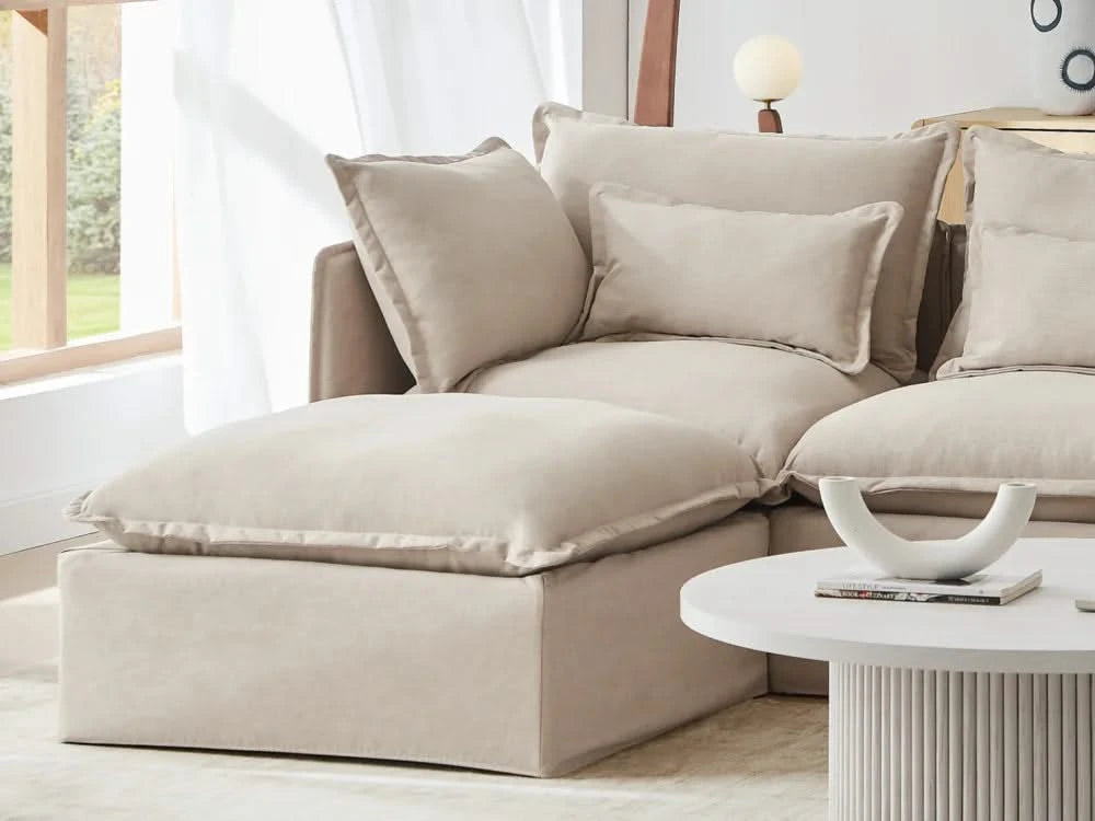 Lifely Modular 4 Seater Sofa Ottoman - Linen Beige