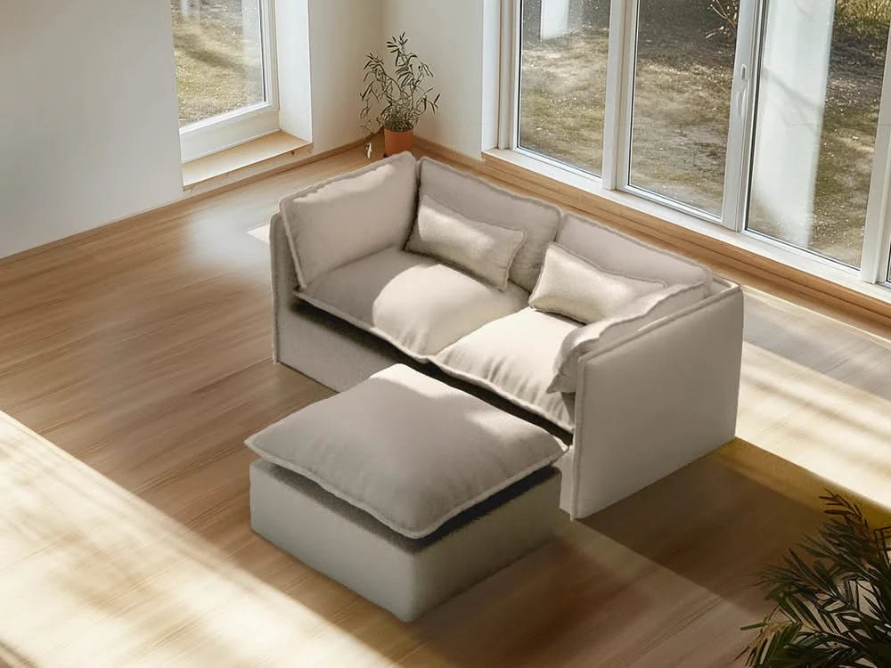 Lifely Modular 2 Seater Sofa Ottoman - Linen Beige