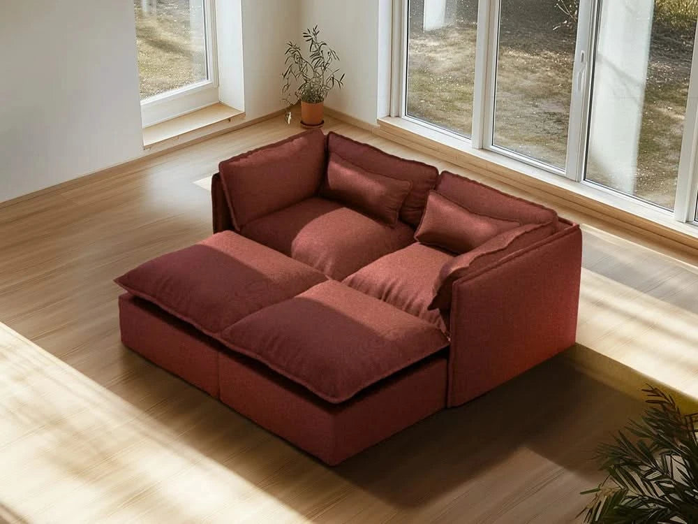 Lifely Modular 2 Seater Bed - Rust