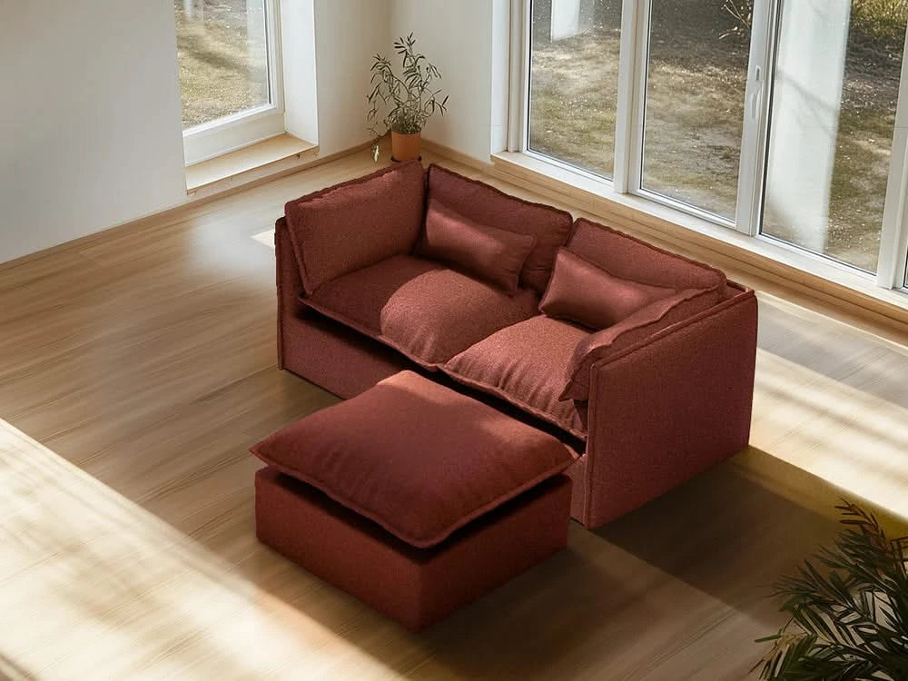 Lifely Modular 2 Seater Sofa Ottoman - Rust
