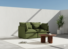 2 Seater / Sofa / Olive Green