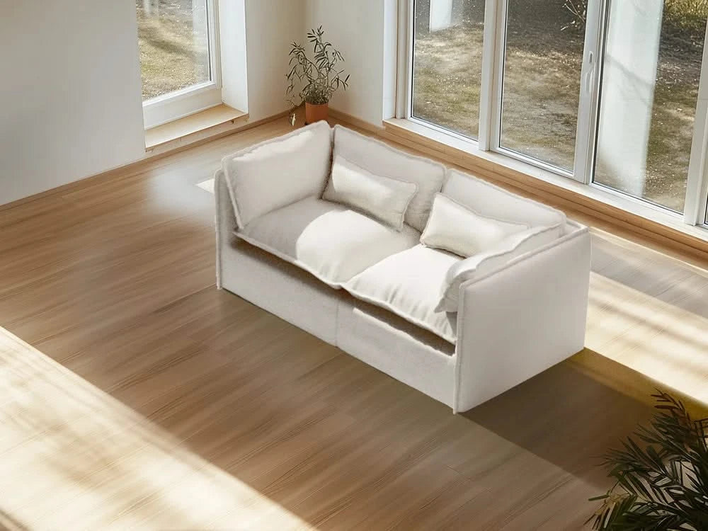 Lifely Modular 2 Seater Sofa - White Boucle