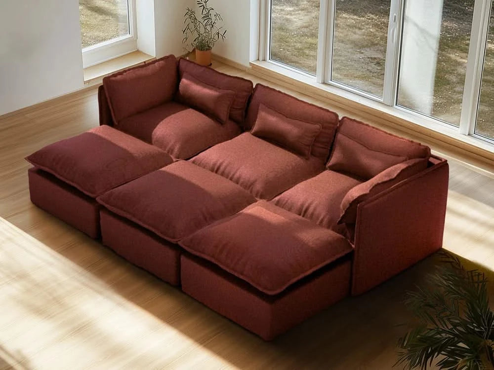Lifely Modular 3 Seater Bed - Rust