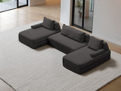 U-Shaped Chaise / 4-Seater U-Shaped Double Chaise 3.47m / Charcoal