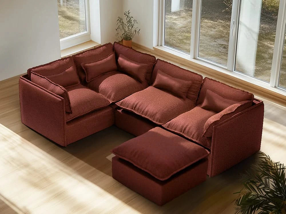 Lifely Modular 4 Seater Corner Ottoman - Rust