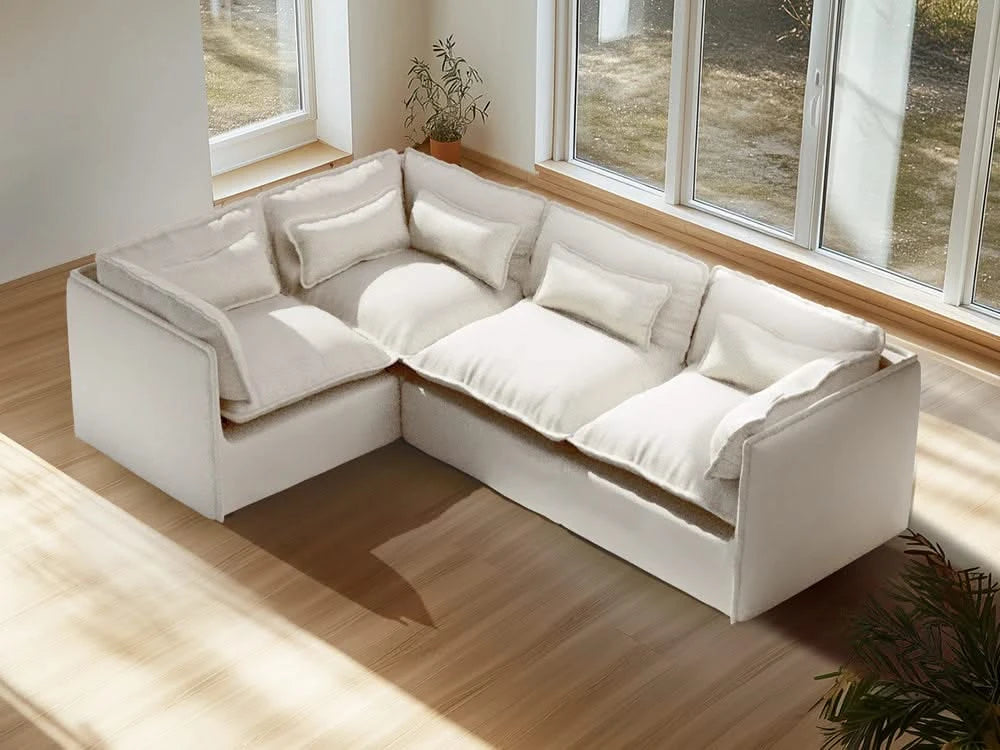 Lifely Modular 4 Seater Corner - White Boucle