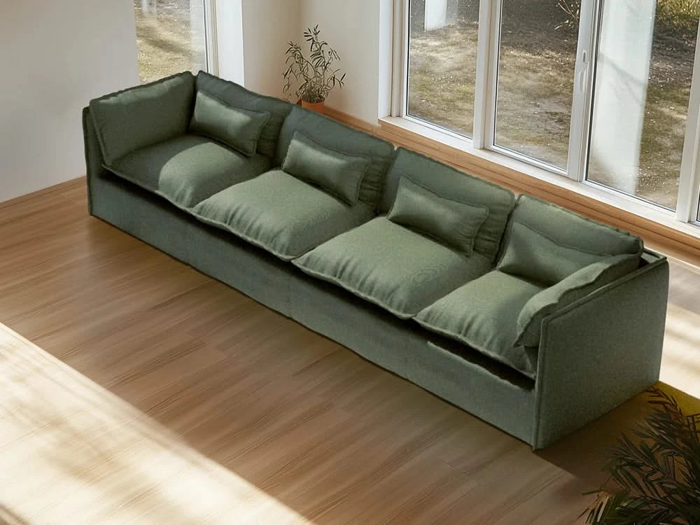 Lifely Modular 4 Seater Sofa - Olive Green