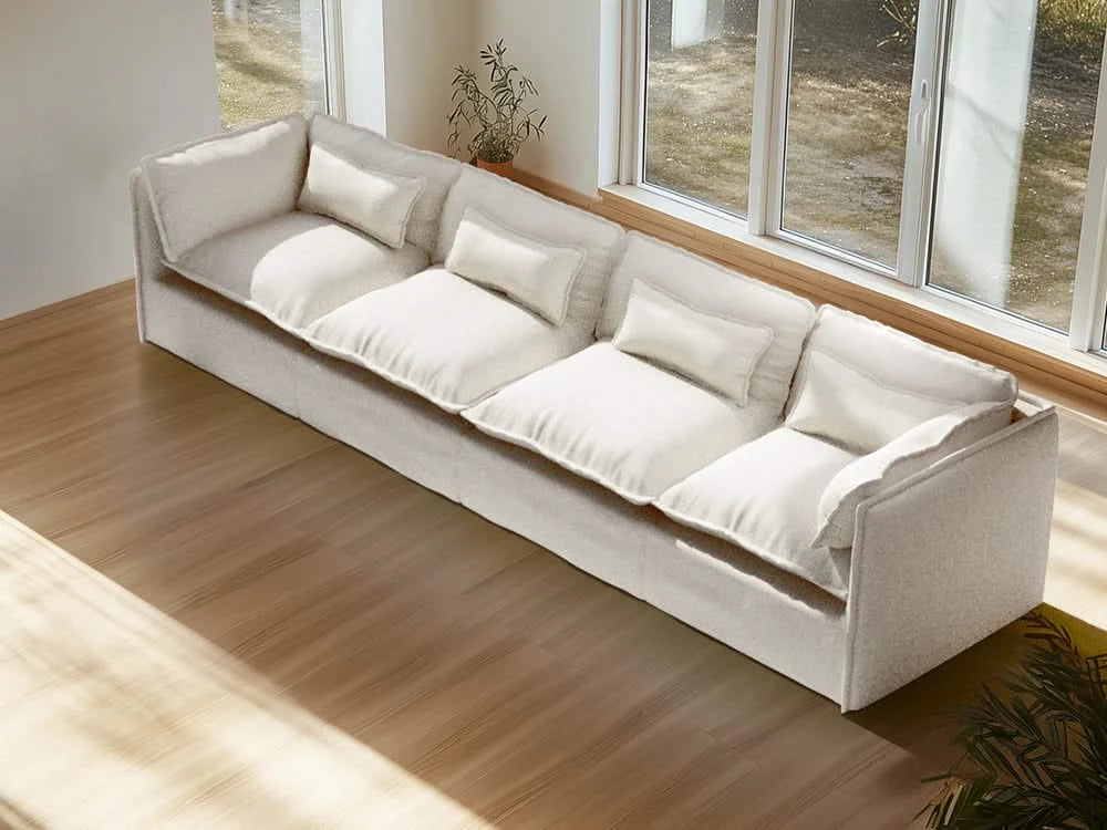 Lifely Modular 4 Seater Sofa - White Boucle