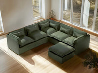 Lifely Modular 5 Seater Corner Ottoman - Olive Green