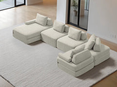 U-Shaped Chaise / 5-Seater U-Shaped Chaise 4.01m / Cream