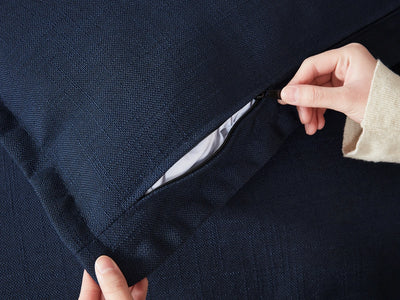 Dark Blue Linen / Armless Sofa Cover