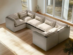 6 Seater / U-Sectional / Linen Beige