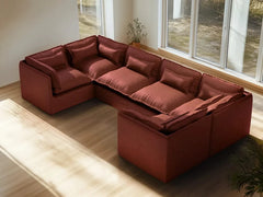 6 Seater / U-Sectional / Rust