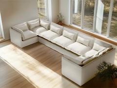 7 Seater / U-Sectional / White Boucle