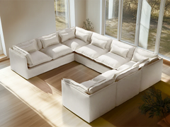 8 Seater / U-Sectional / White Boucle