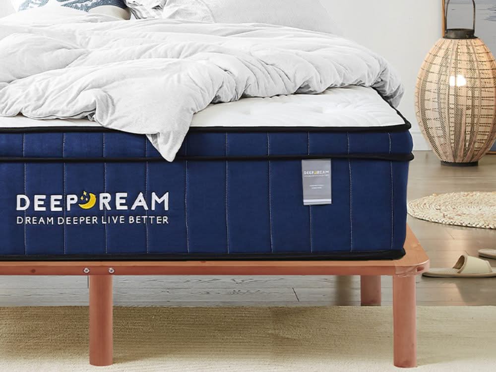 Cali Bed Base Premium Mattress combo - Walnut