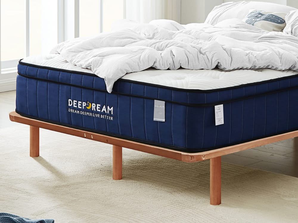 Cali Bed Base Premium Mattress combo - Walnut