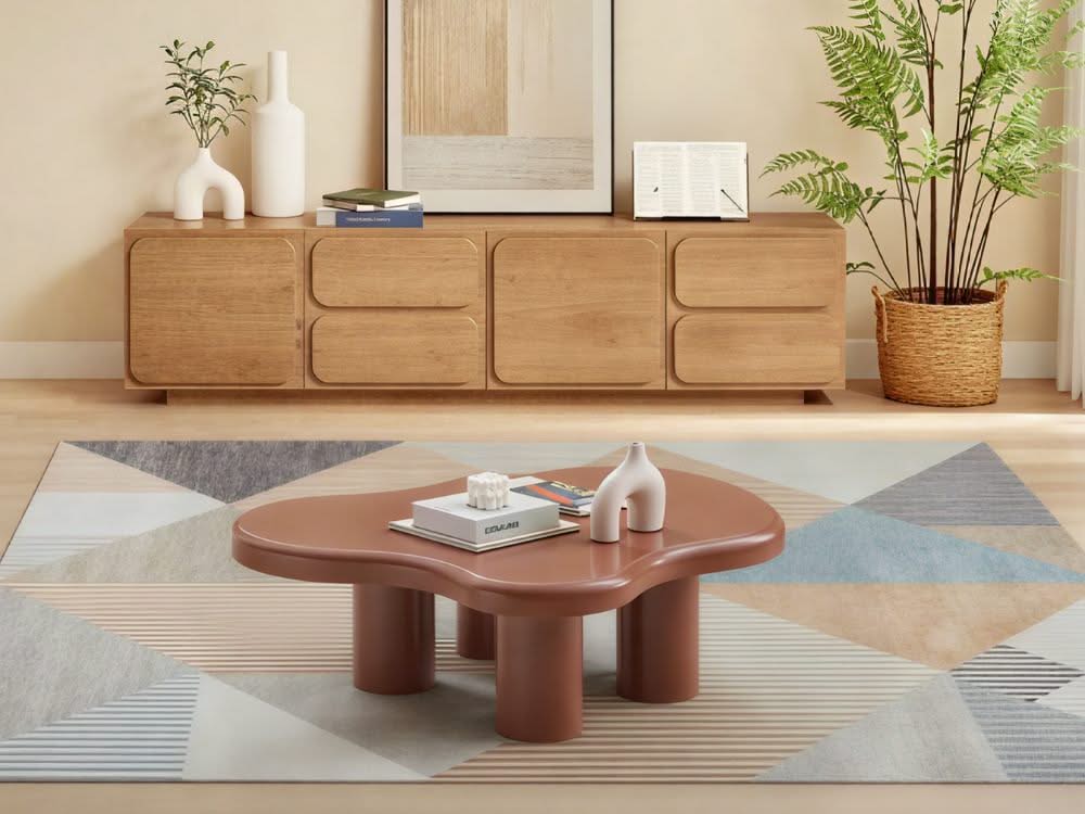 Elena TV + Cloud Russet Living Room Set