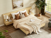 Eve Bed Frame with 2 Bedside Tables Set - Natural
