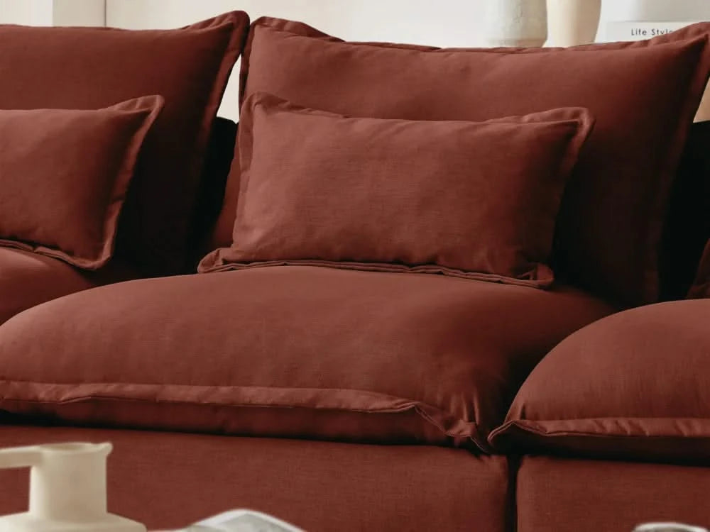 Lifely Modular 4 Seater U-Sectional Ottoman - Rust