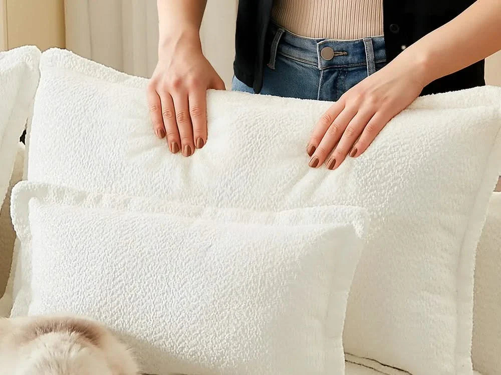Lifely Modular 6 Seater U-Sectional - White Boucle