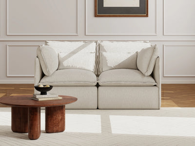 2 Seater / Sofa / White Boucle