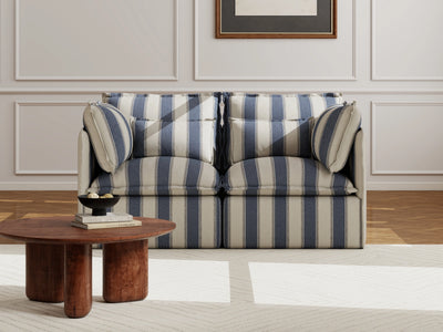 2 Seater / Sofa / Blue Stripes