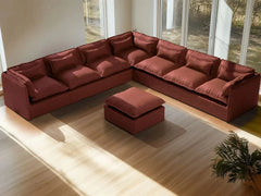 7 Seater / Corner + Ottoman / Rust