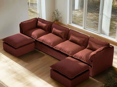 4 Seater / U-Sectional / Rust