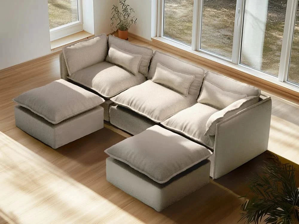 Lifely Modular 3 Seater U-Sectional - Linen Beige