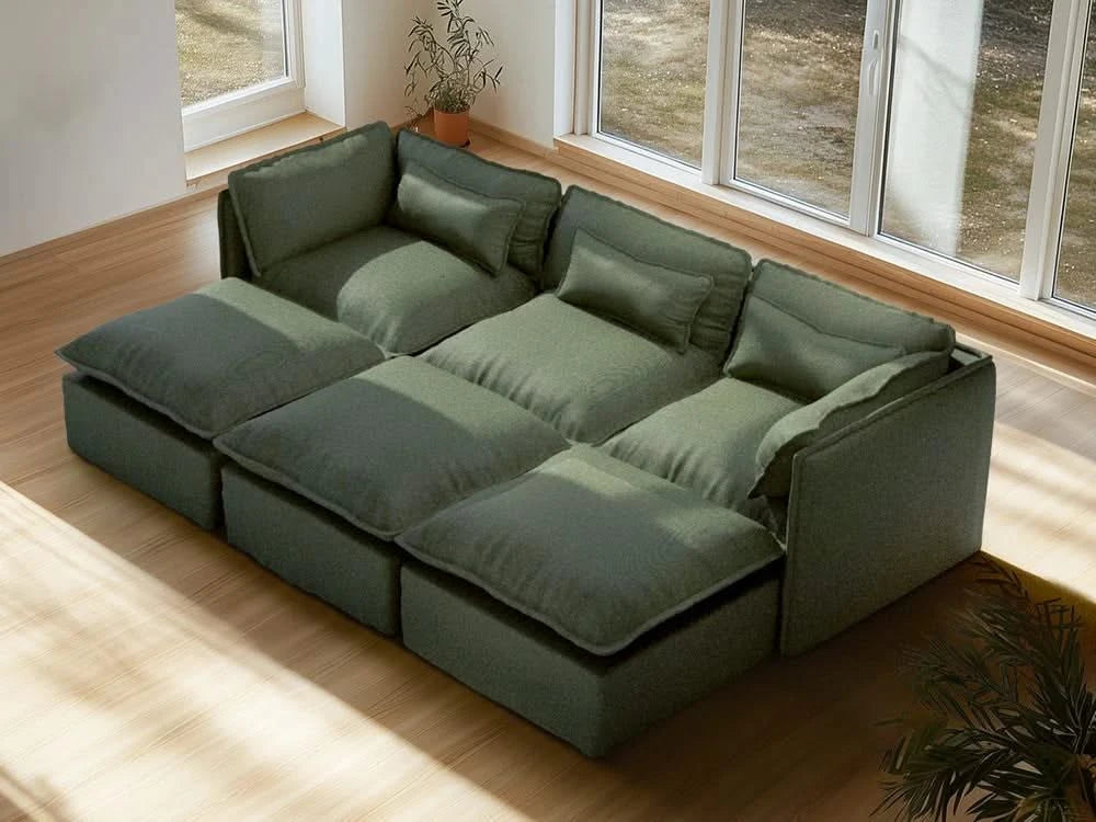 Lifely Modular 3 Seater Bed - Olive Green
