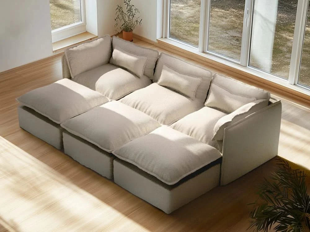 Lifely Modular 3 Seater Bed - Linen Beige