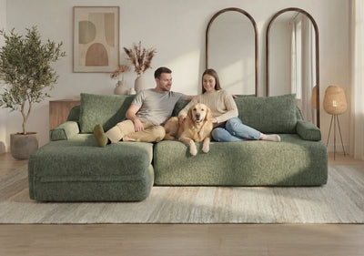Cushie Modular 3-Seater Chaise (2.49m) - Sage